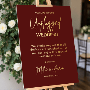 no phone use at wedding sign