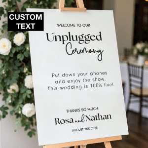 no phones during wedding ceremony sign