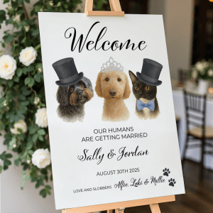 our humans are getting married sign