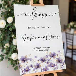 personalised lilac wedding sign