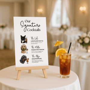pet cocktail wedding sign