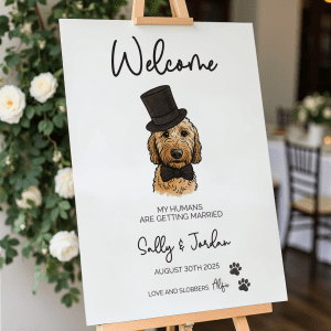 pet-themed wedding sign