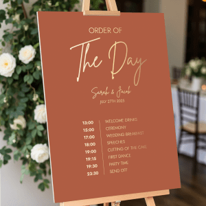 terracotta and gold wedding colours
