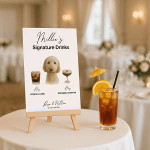 unique pet wedding sign