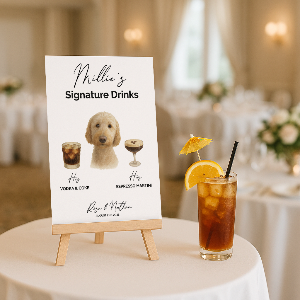 unique pet wedding sign