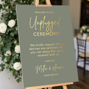 unplugged wedding sign