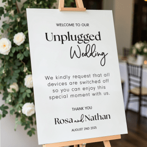 welcome to our unplugged wedding ceremony