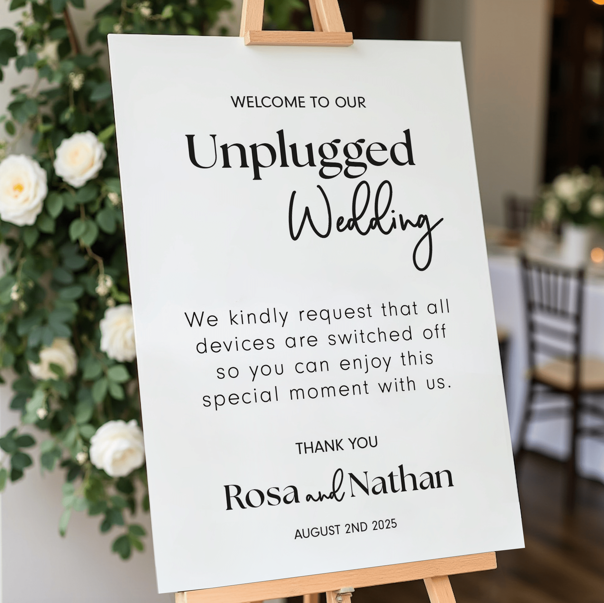 welcome to our unplugged wedding ceremony