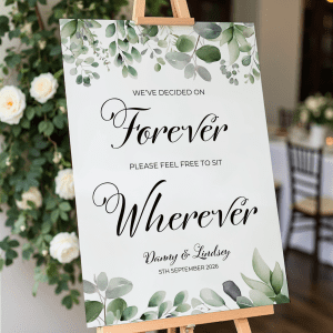 we've decided on forever wedding sign