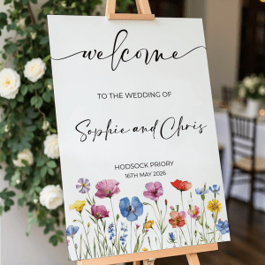 wildflower wedding signage