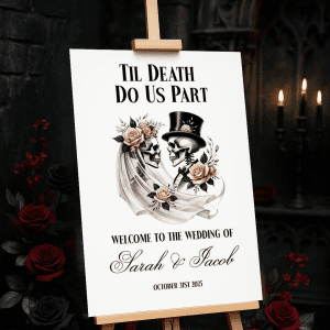 gothic wedding welcome sign