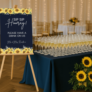 sip sip hooray wedding sign