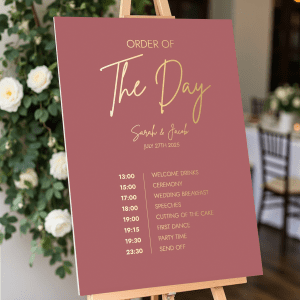 stylish blush pink wedding sign
