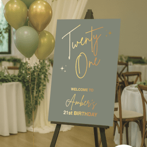 21st birthday party personalised welcome sign