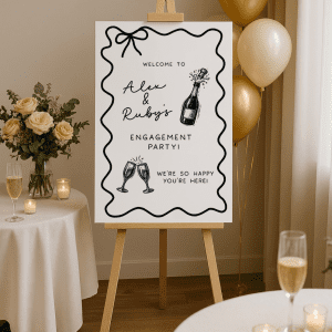 Alex & Ruby engagement sign