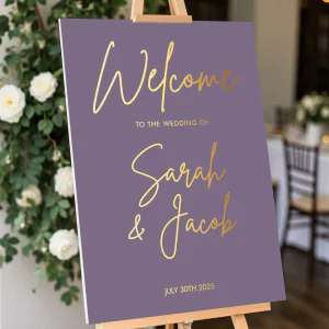 Modern Lilac Wedding Sign