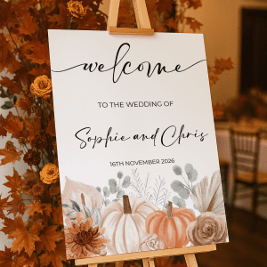 autumn wedding sign