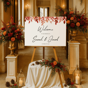 chic autumn wedding signage