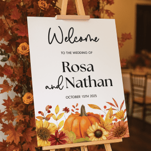 custom autumn wedding sign