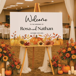 custom autumn wedding welcome sign