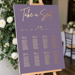 lavender-themed wedding seating plan