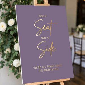 lilac pick a seat sign