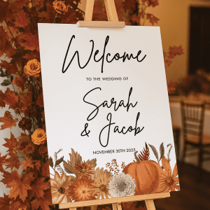 personalised autumn welcome sign