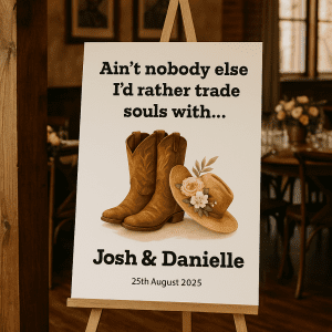 western cowboy wedding welcome sign