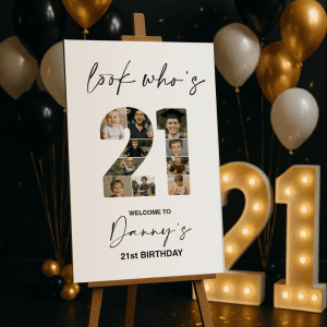 21st birthday photo sign