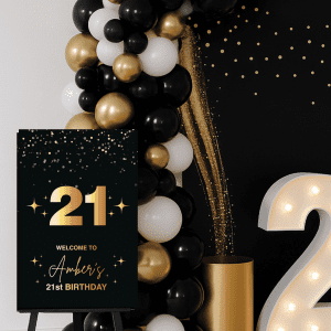 Black & Gold Birthday Sign