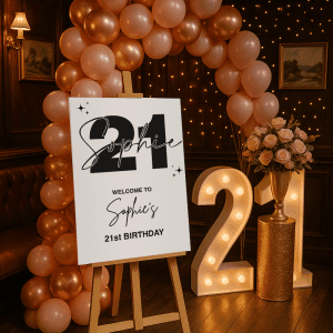 Black & White Party Sign