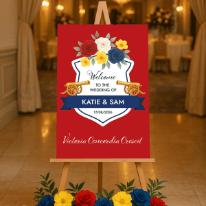 arsenal fan football wedding sign