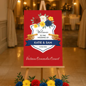 arsenal fan football wedding sign