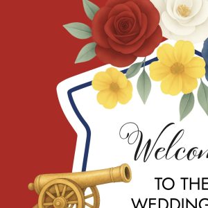 arsenal supporter wedding sign