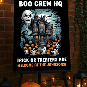 boo crew halloween personalised sign_