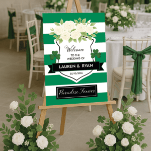 celtic fc fans wedding welcome sign