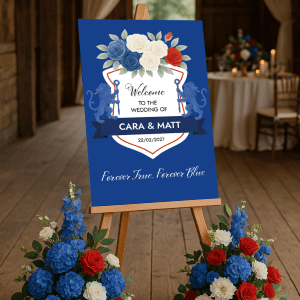 chelsea fan wedding sign