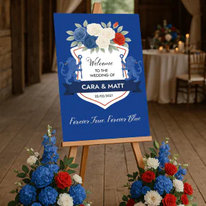 chelsea fan wedding sign