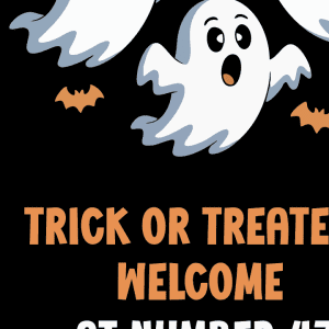 custom halloween sign friendly ghost design