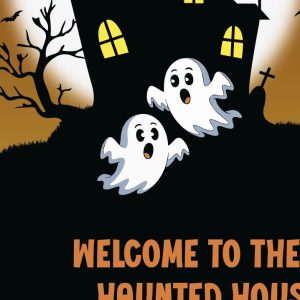 custom haunted house halloween sign