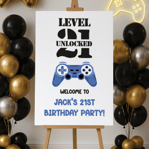 level 21 unlocked birthday sign gamer