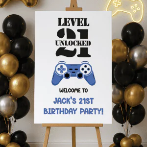 level 21 unlocked birthday sign gamer