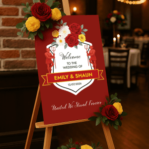 manchester united fans wedding sign
