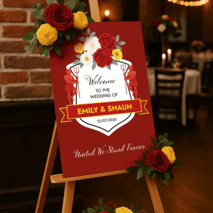 manchester united fans wedding sign