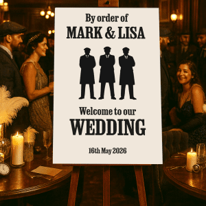 peaky blinders inspired wedding sign