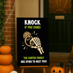 personalised halloween signage skeleton hand