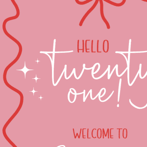 personalised pink 21st birthday welcome sign