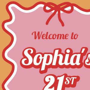 personalised retro welcome sign 21st birthday