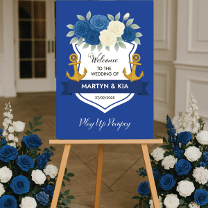 portsmouth fc wedding welcome sign