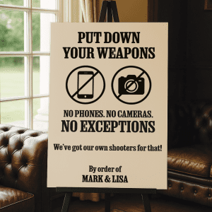 unplugged peaky blinders style unplugged wedding sign